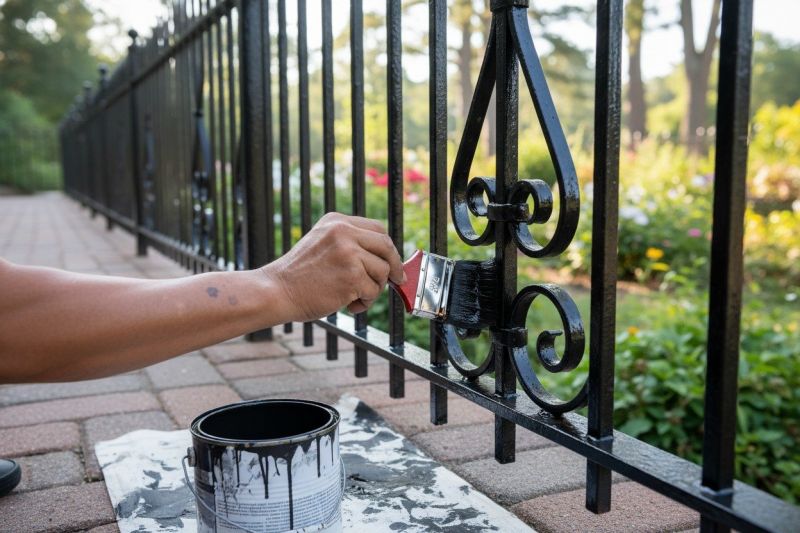 Metal Fence Painting in Waco, TX
